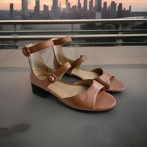 Ann Taylor Ivette Open Toe 3 Straps Mary Jane Flat , Aged Cooper, SZ 11, 47-43